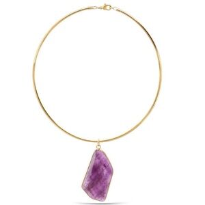 Elegant Gold and Purple Pendant Necklace